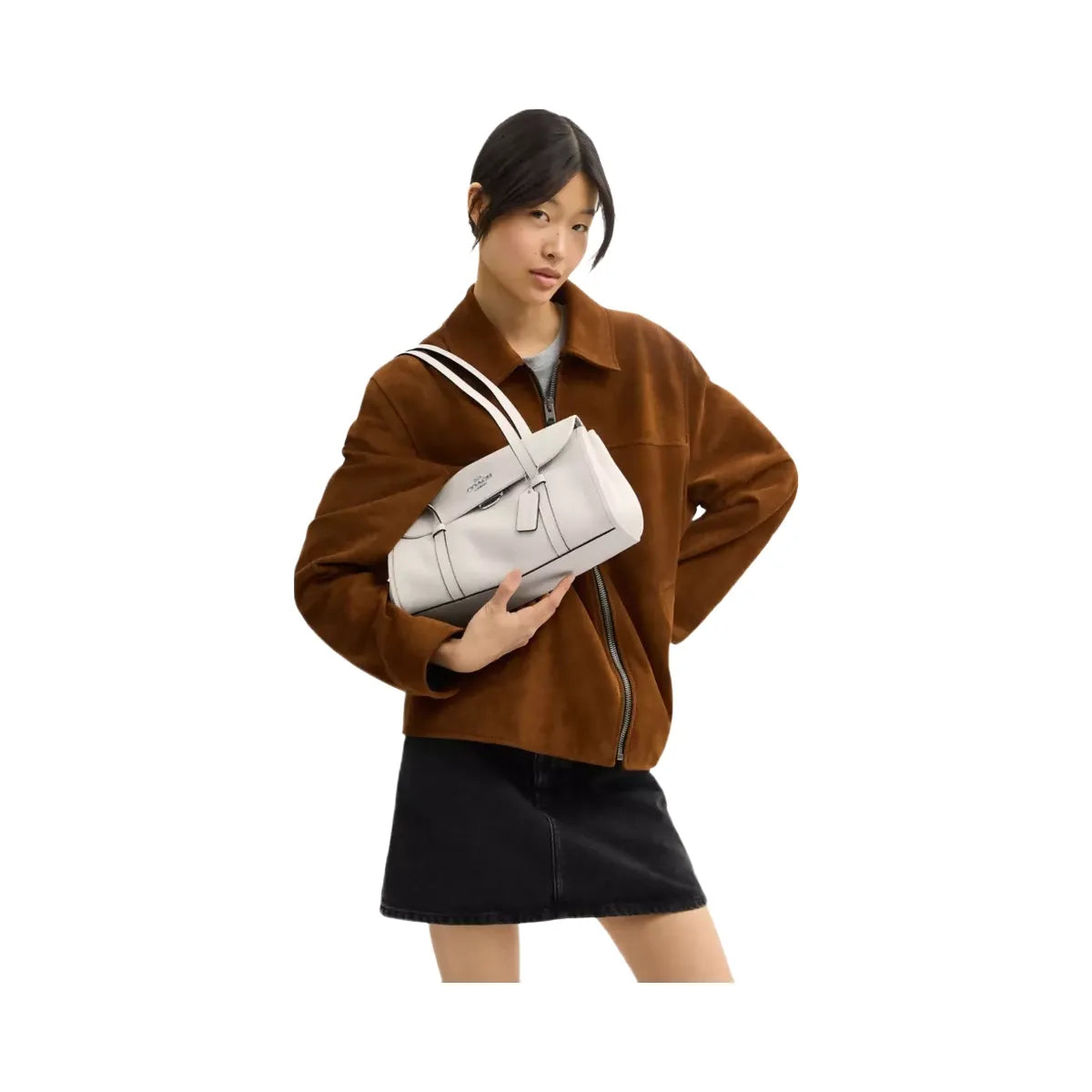 Coach Bridget Flap Shoulder Bag in Silver Chalk