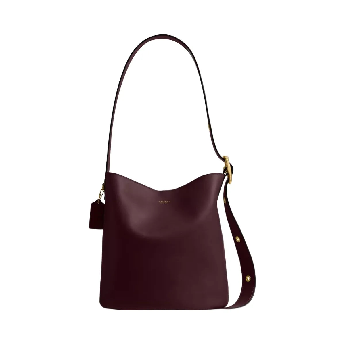 Coach Bleecker Bucket Bag in Brass Merlot