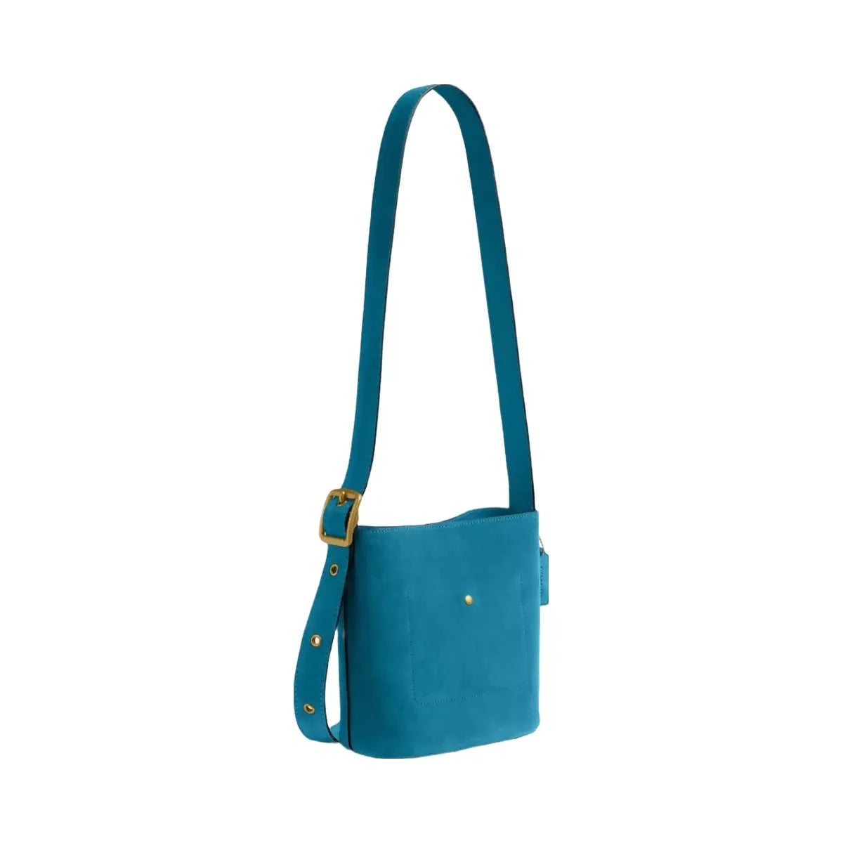 Coach Bleecker Bucket Bag 21 in Dark Brass Sea Blue