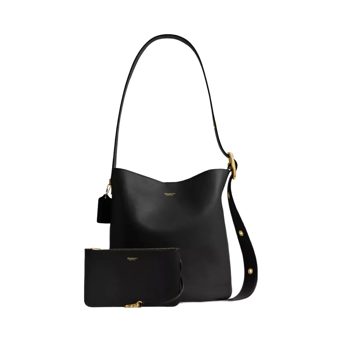 Coach Bleecker Bucket Bag in Brass Black