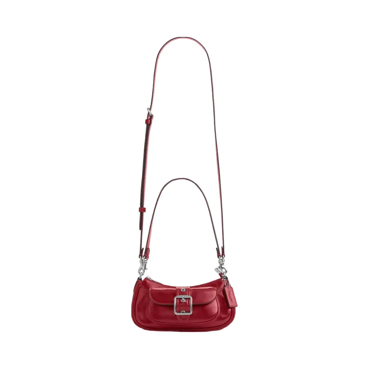 Coach Ashton Mini Shoulder Bag in Silver Dark Cardinal