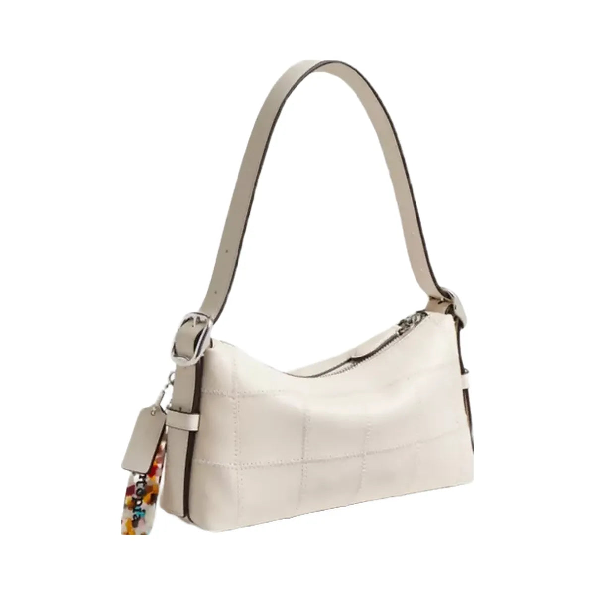 Coach Alter/Ego Small Slouchy Shoulder Bag In Upcrafted Leather in Chalk