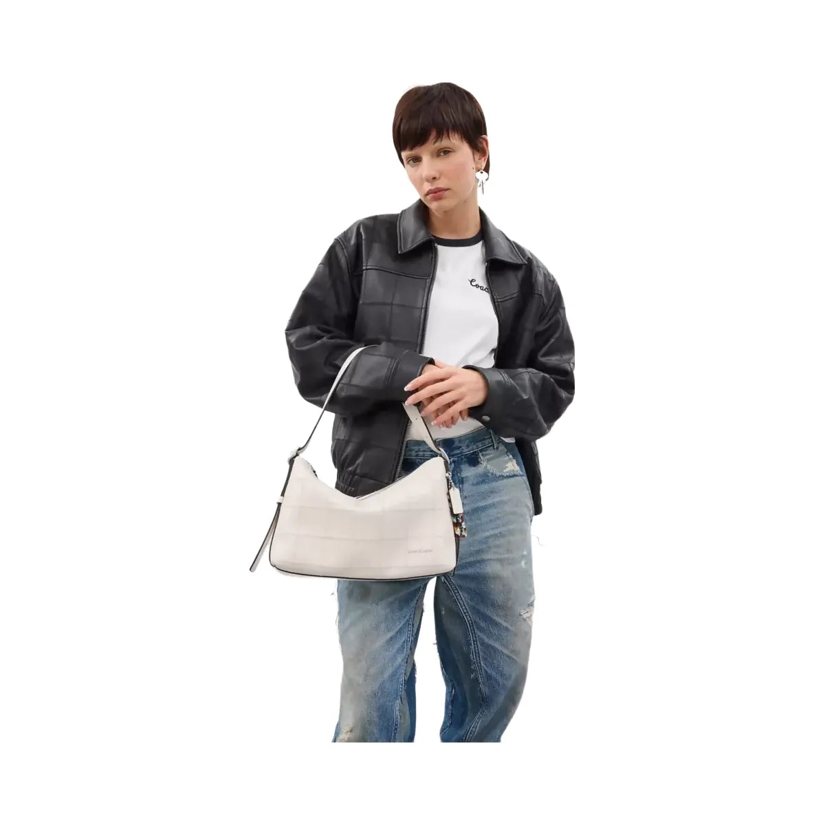 Coach Alter/Ego Slouchy Shoulder Bag In Upcrafted Leather in Chalk