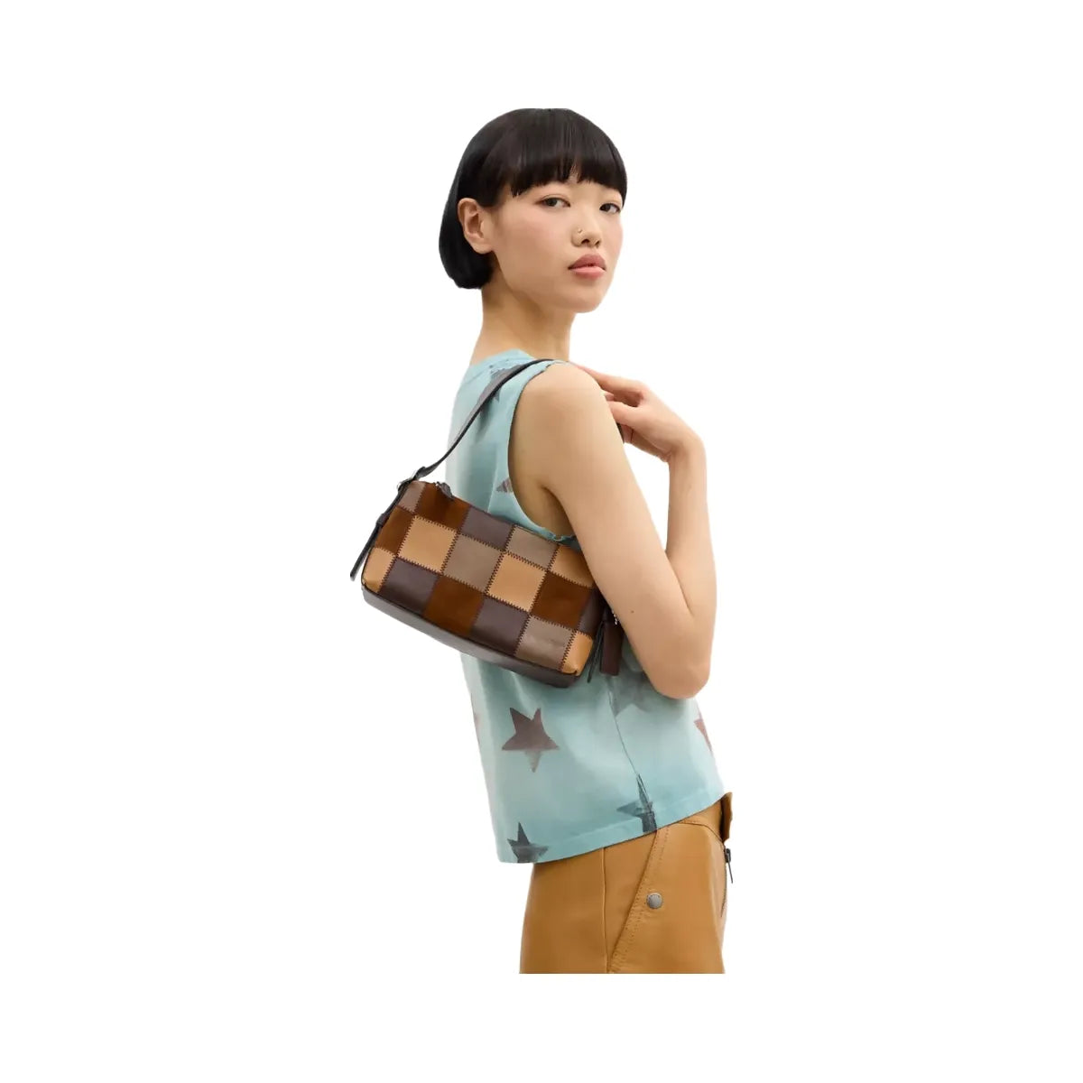Coach Alter/Ego Small Slouchy Shoulder Bag in Tan Multi