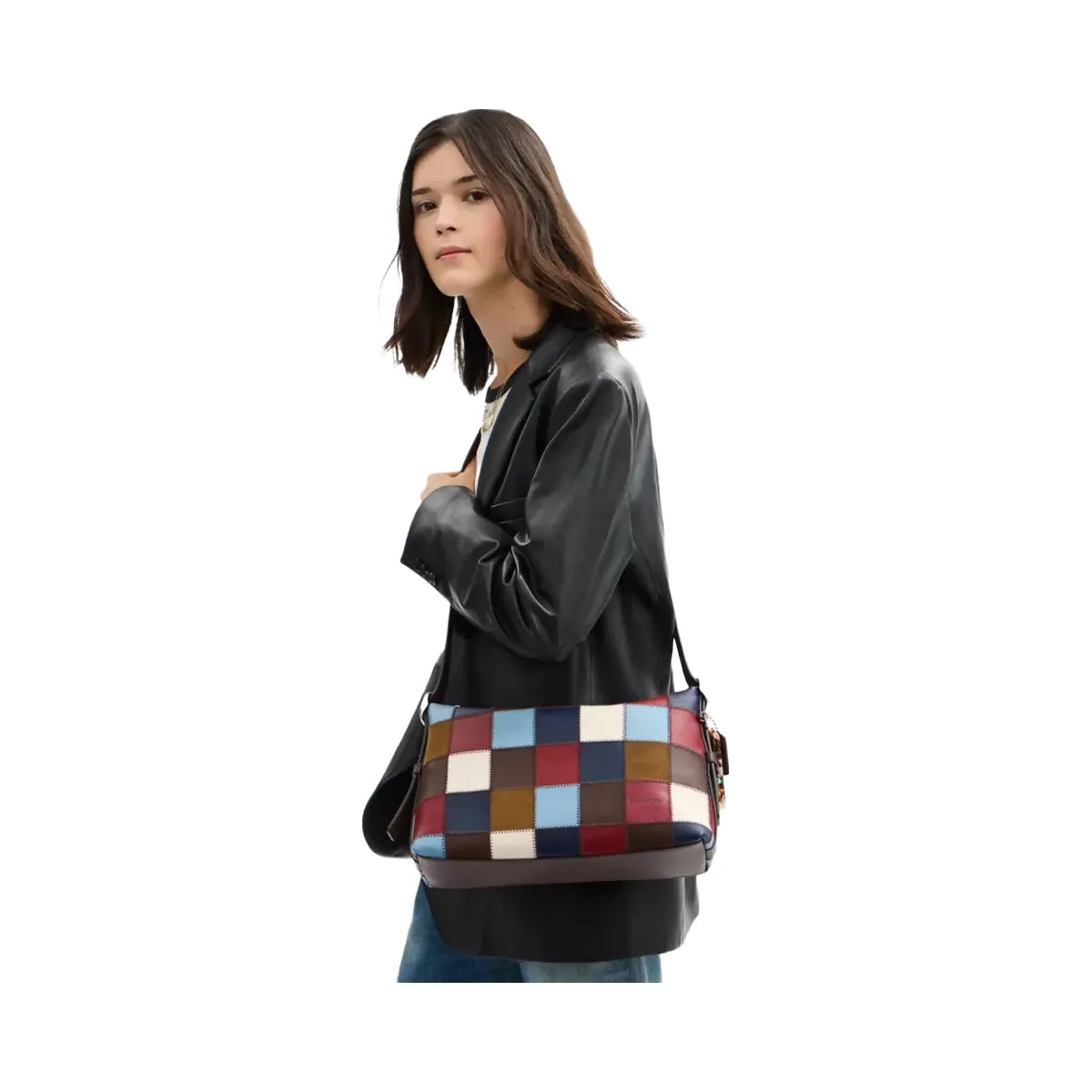 Coach Alter/Ego Slouchy Shoulder Bag In Upcrafted Leather in Bluebell Multi