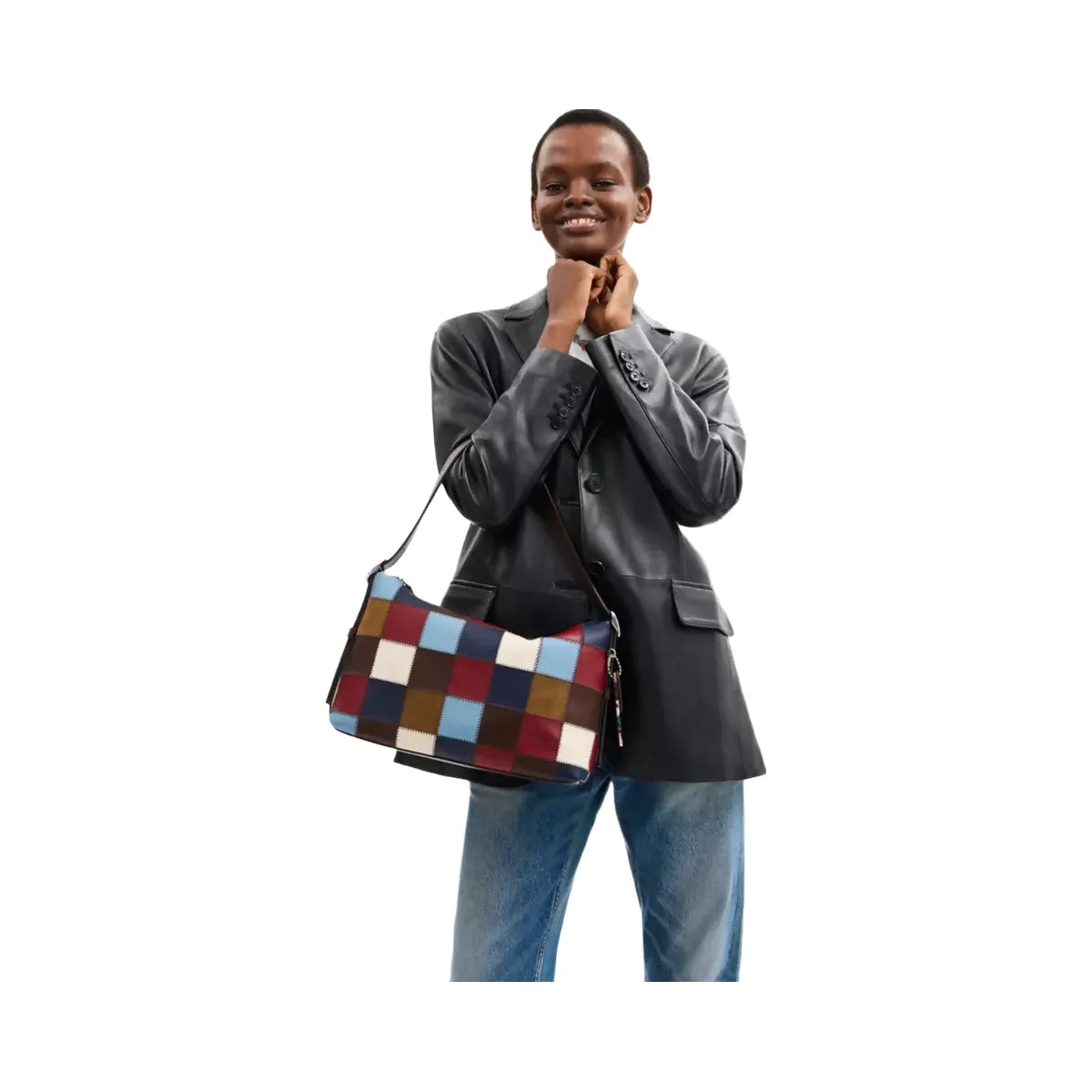 Coach Alter/Ego Slouchy Shoulder Bag In Upcrafted Leather in Bluebell Multi
