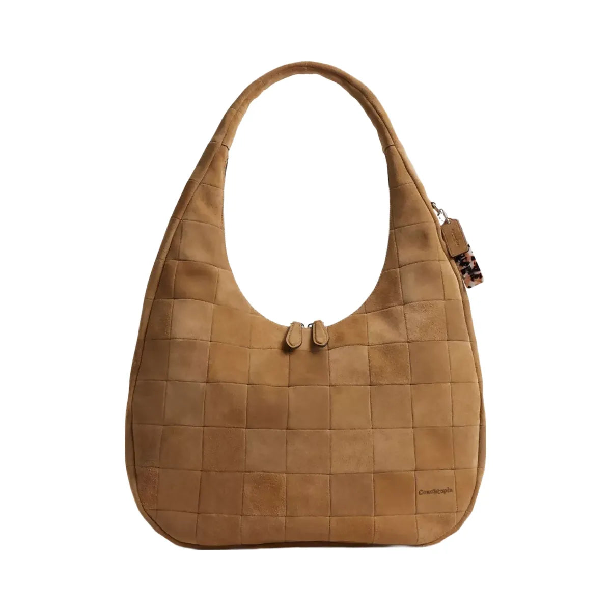 Coach Alter/Ego Large Crescent Shoulder Bag In Upcrafted Suede in Sand Suede