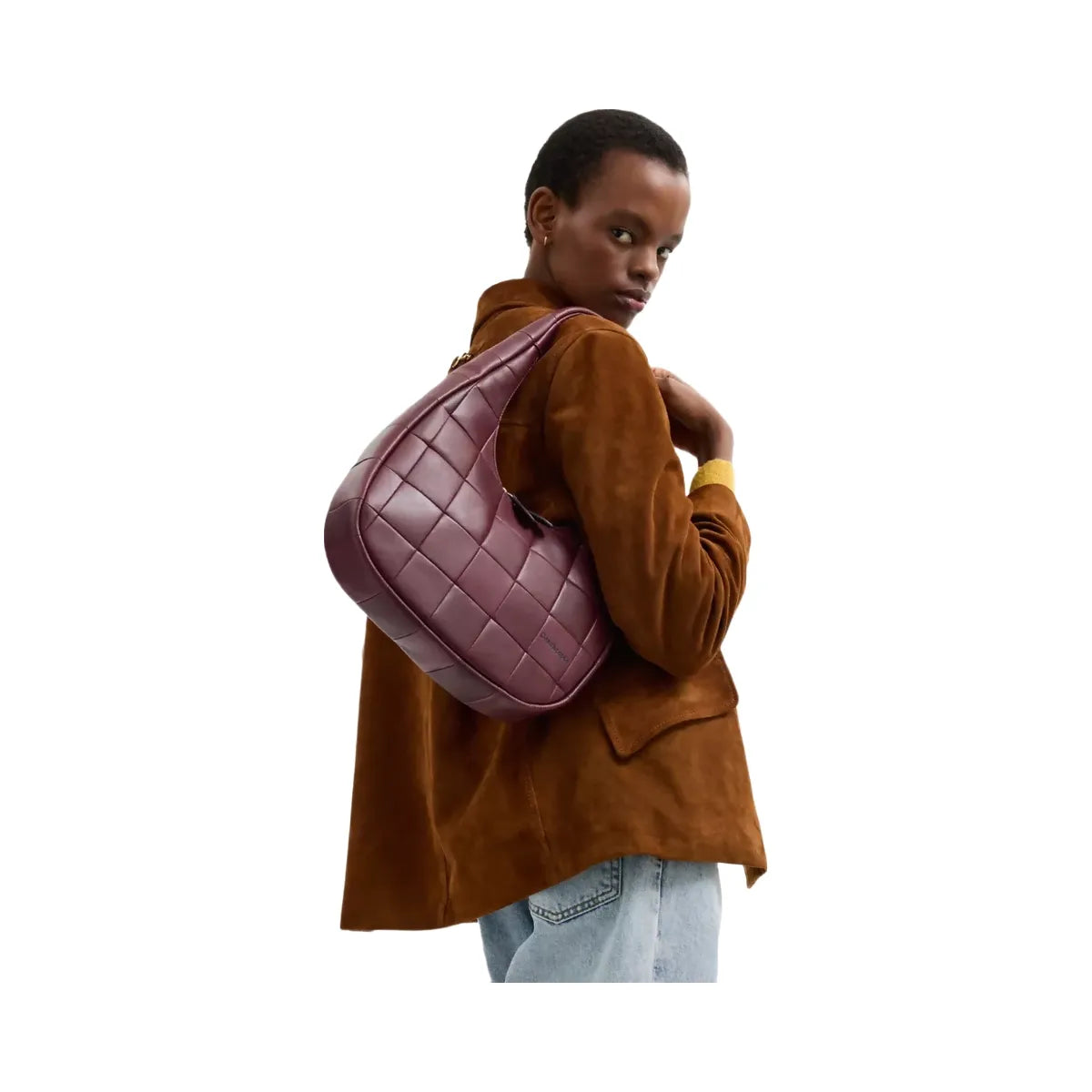Coach Alter/Ego Crescent Shoulder Bag In Upcrafted Leather in Merlot