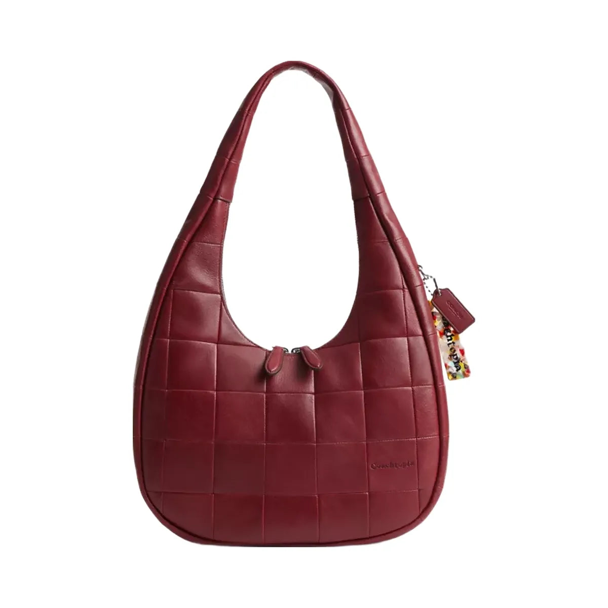 Coach Alter/Ego Crescent Shoulder Bag In Upcrafted Leather in Dark Ruby