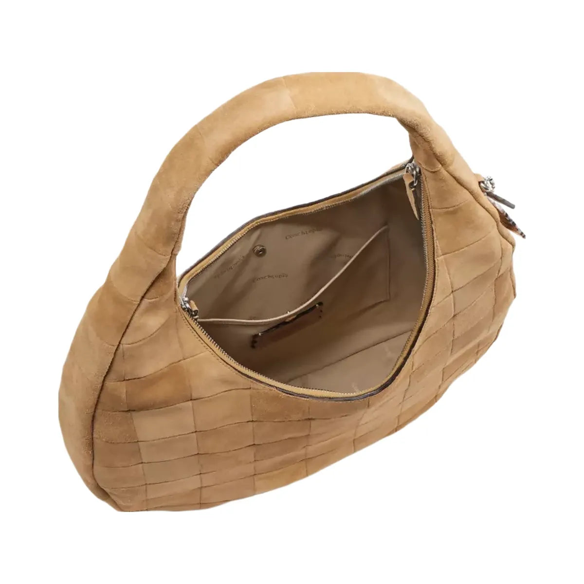 Coach Alter/Ego Large Crescent Shoulder Bag In Upcrafted Suede in Sand Suede