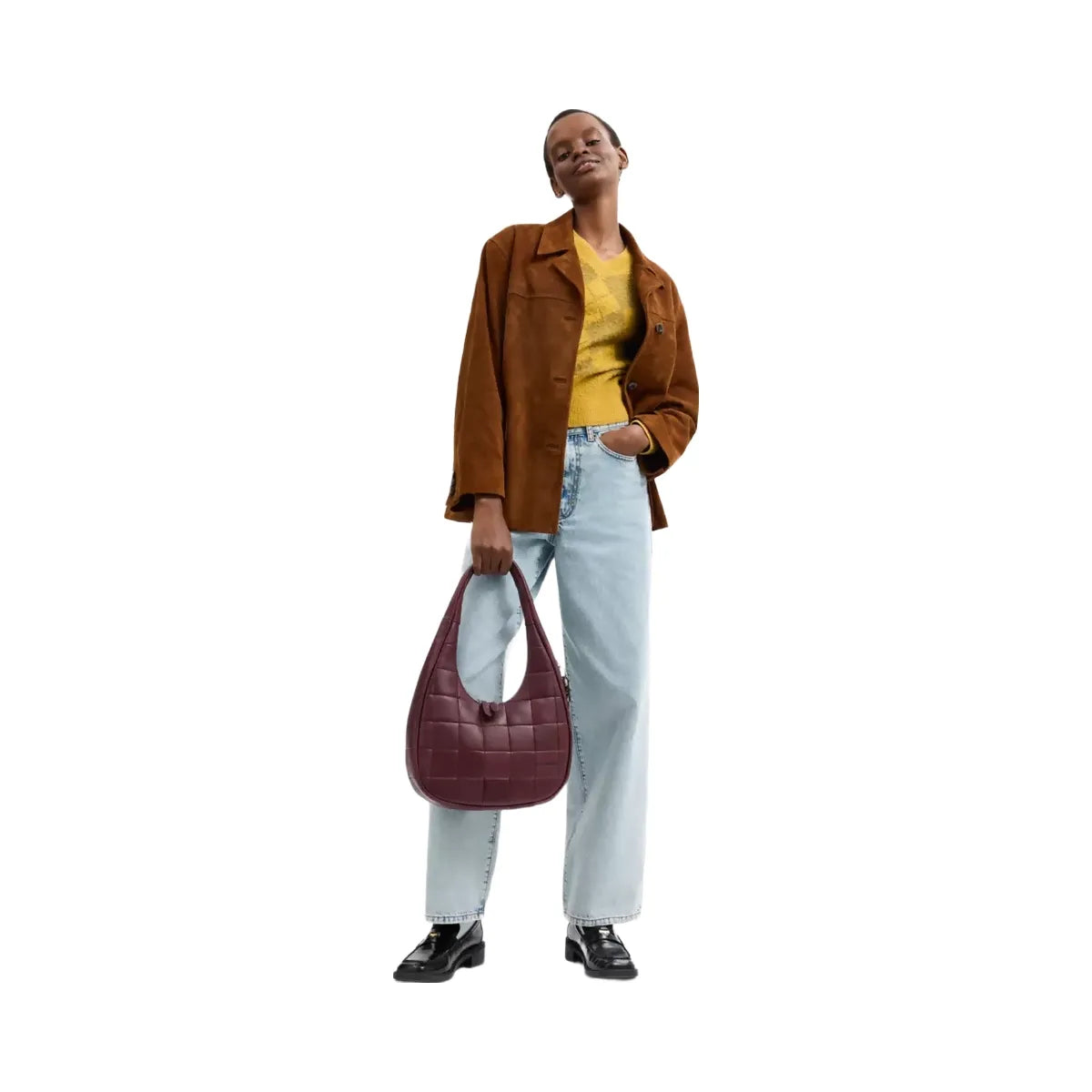 Coach Alter/Ego Crescent Shoulder Bag In Upcrafted Leather in Merlot