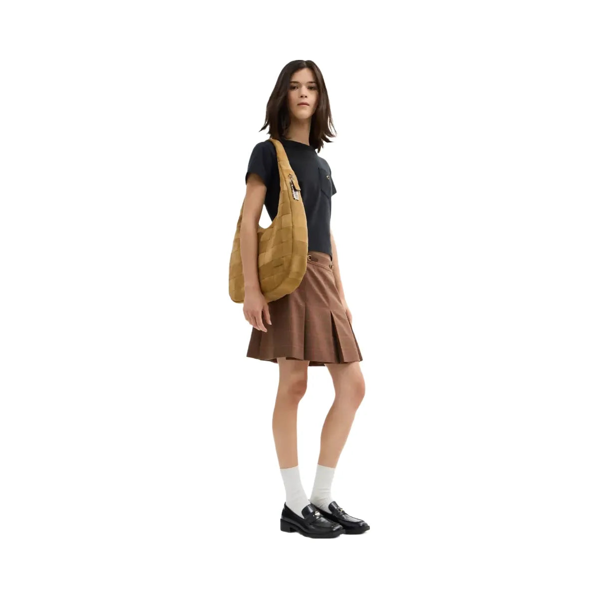 Coach Alter/Ego Large Crescent Shoulder Bag In Upcrafted Suede in Sand Suede