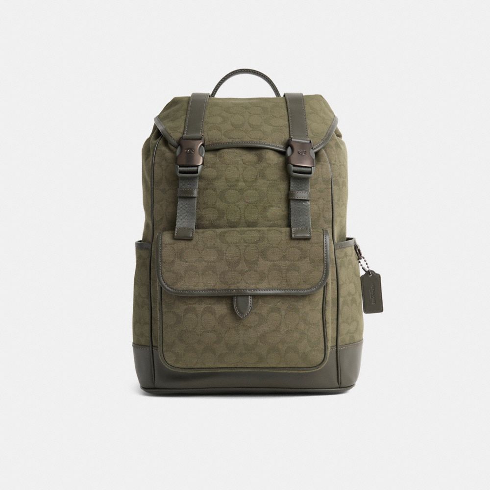 Restored League Flap Backpack In Signature Canvas Jacquard