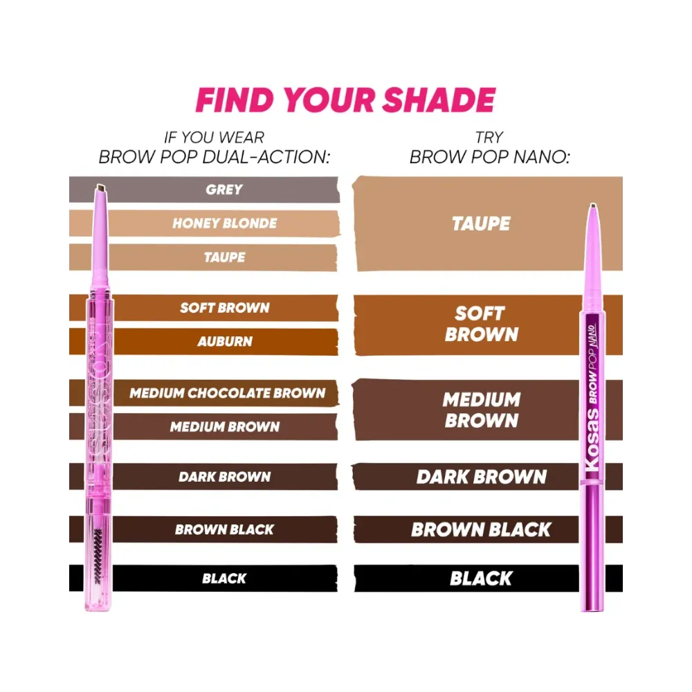 Kosas Cosmetics Brow Pop Nano "Brown Black"