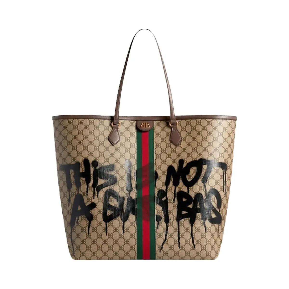 Gucci X Balenciaga The Hacker Project Graffiti Large Tote Bag Beige