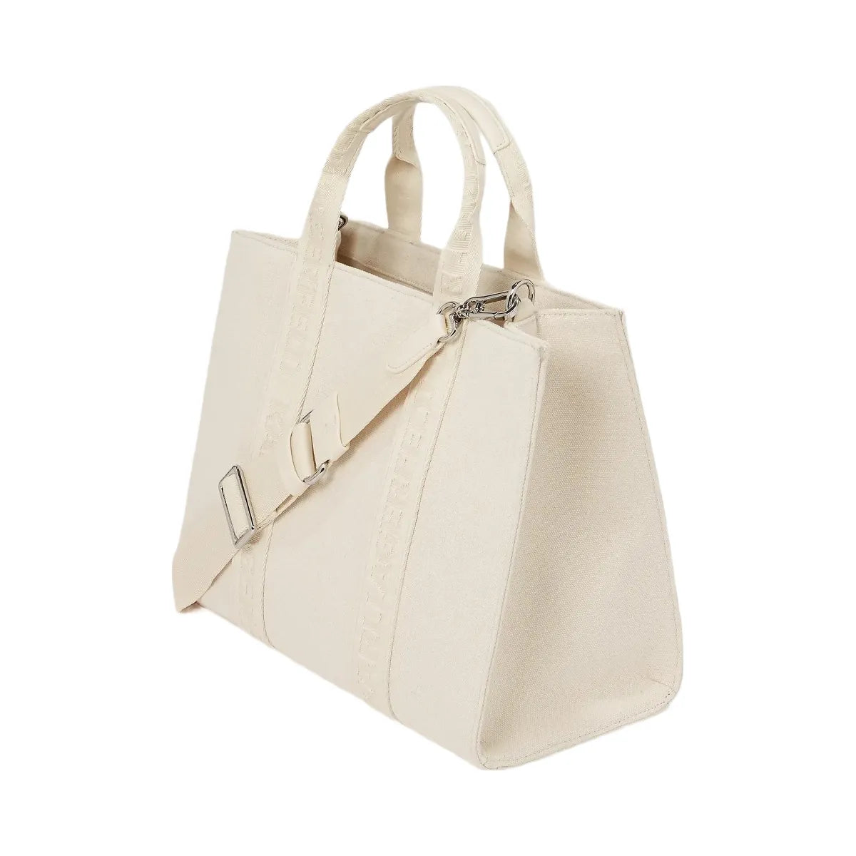 Karl Lagerfeld Ikon Choupette Pin Square Tote Bag Off White