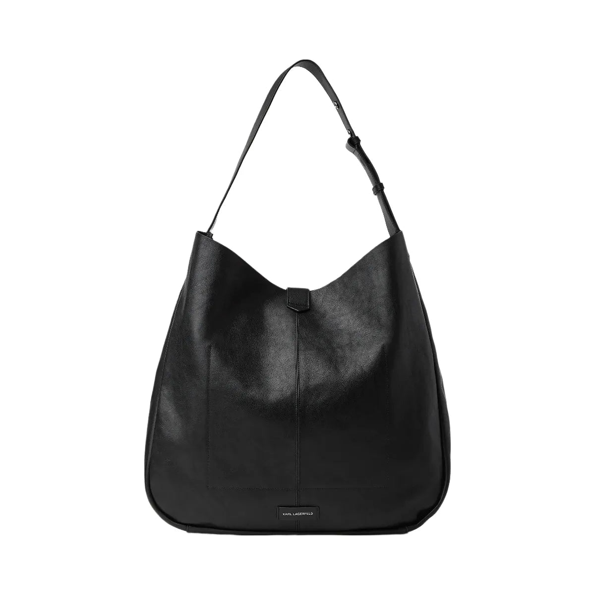 Karl Lagerfeld Autograph Swing Oversized Hobo Bag Black Gunmetal