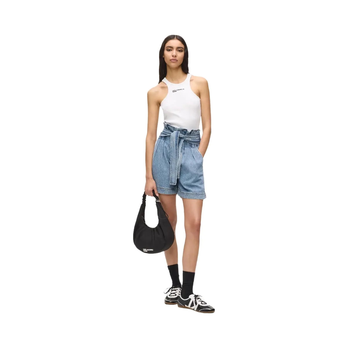 Karl Lagerfeld Gathered Hobo Bag Black