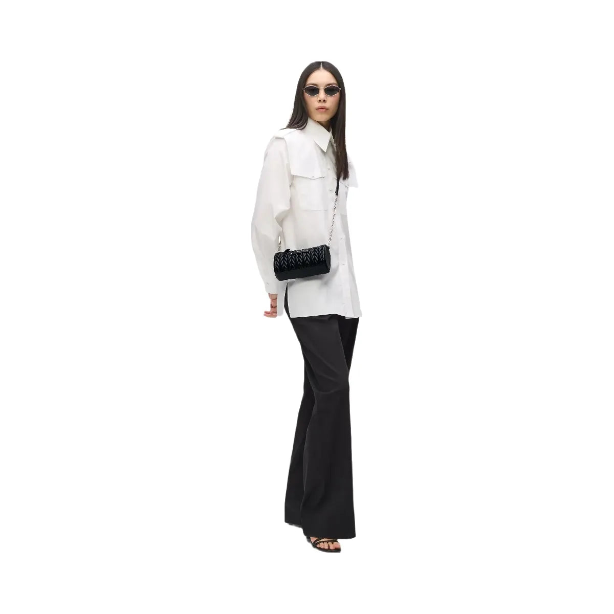 Karl Lagerfeld Weave Barrel Crossbody Bag Black Nickel
