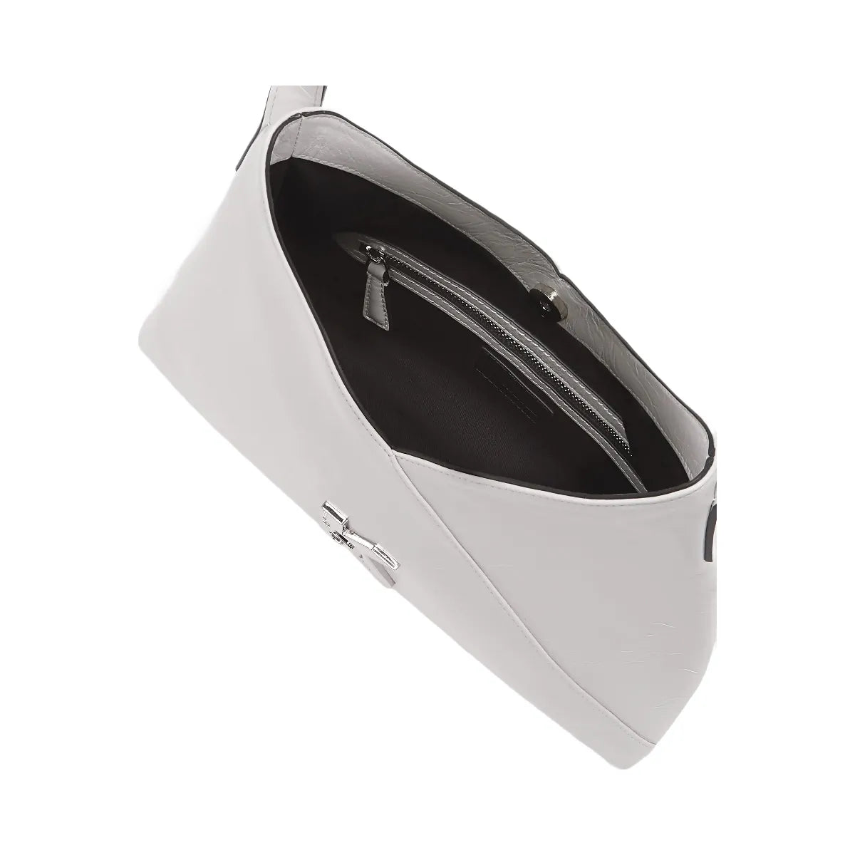 Karl Lagerfeld Geo High-Shine Tote Bag Off White