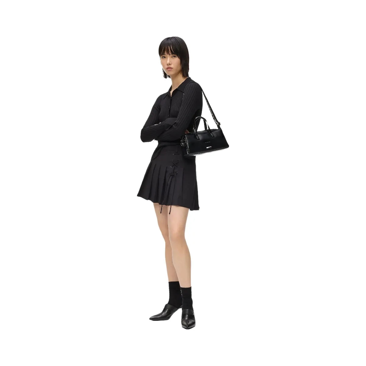 Karl Lagerfeld Glossy Bowling Bag Black