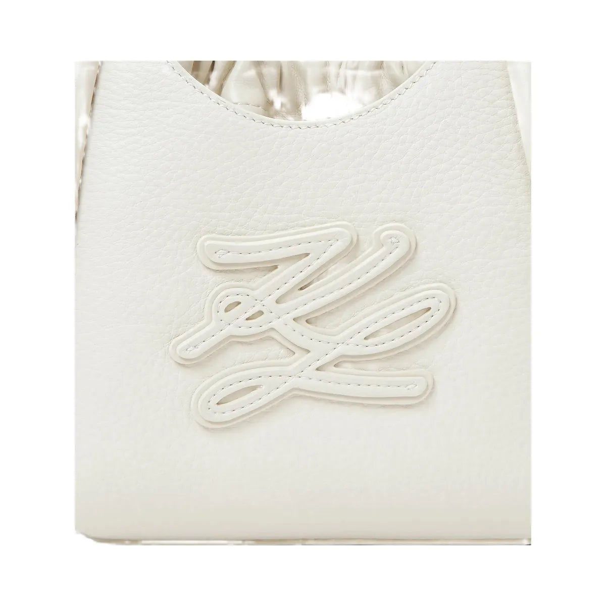 Karl Lagerfeld Autograph Patch Mini Tote Bag Off White