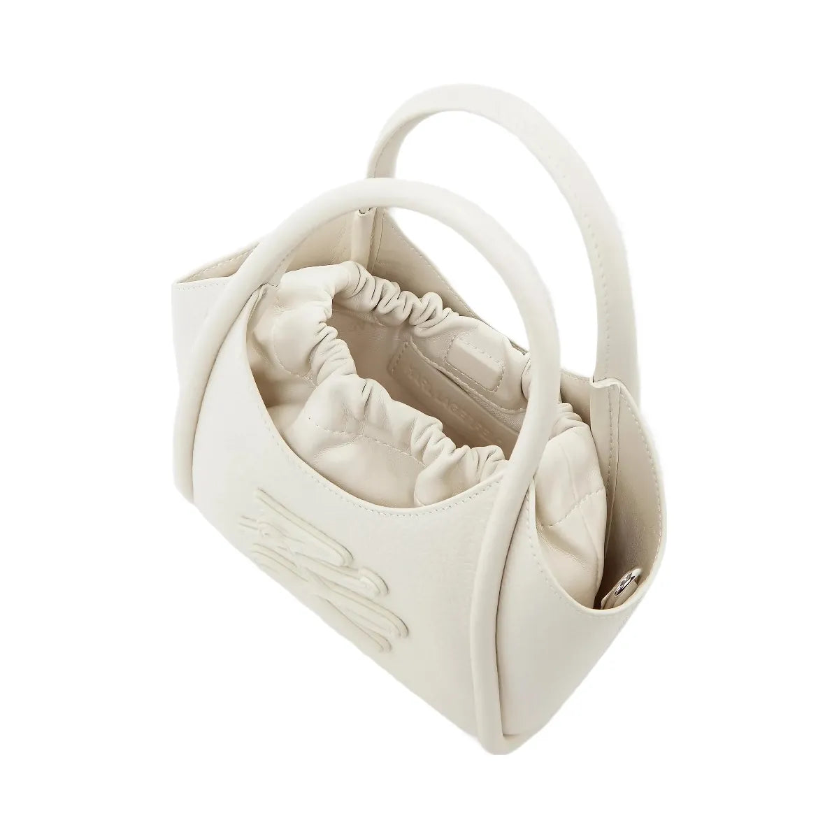 Karl Lagerfeld Autograph Patch Mini Tote Bag Off White