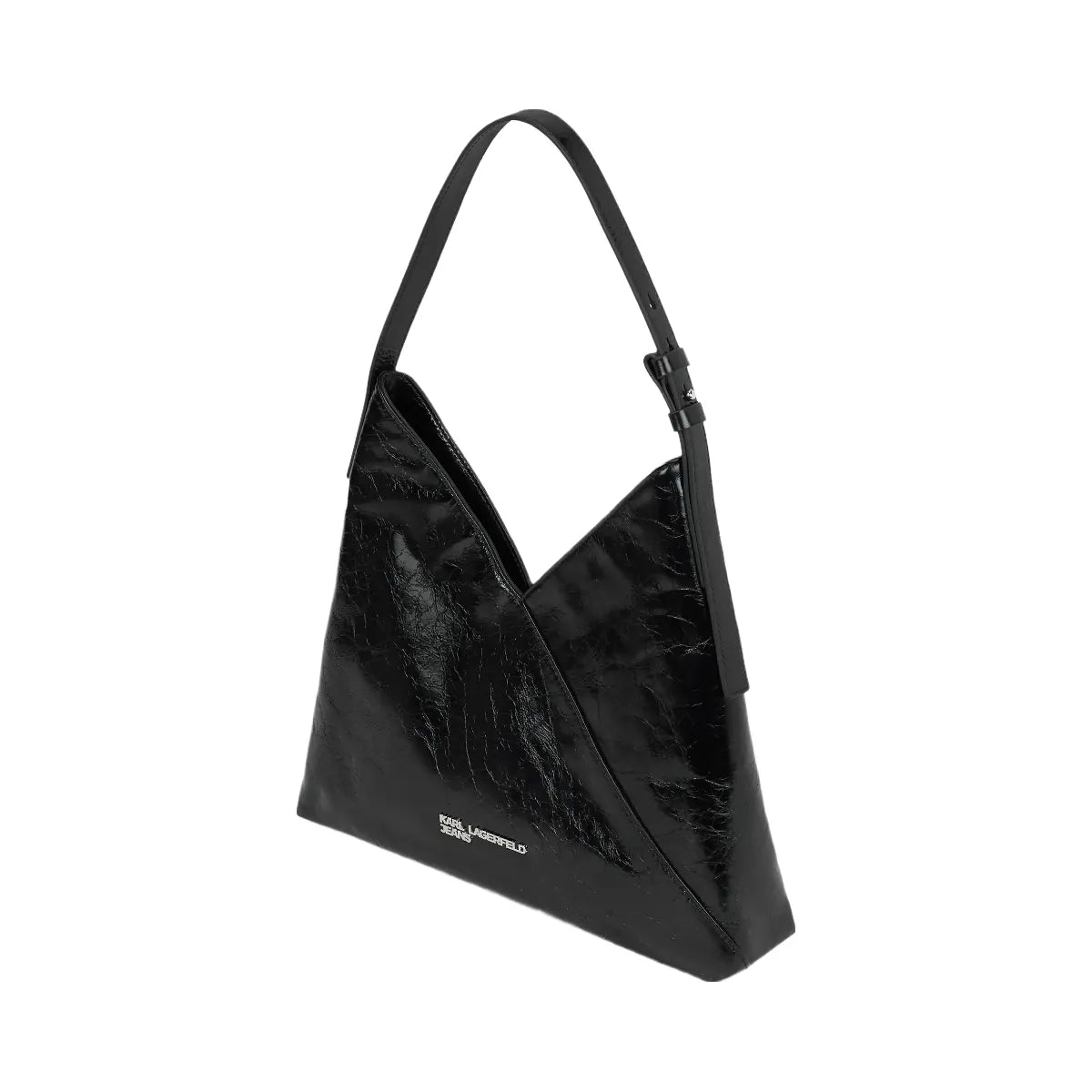 Karl Lagerfeld Geo High-Shine Tote Bag Black