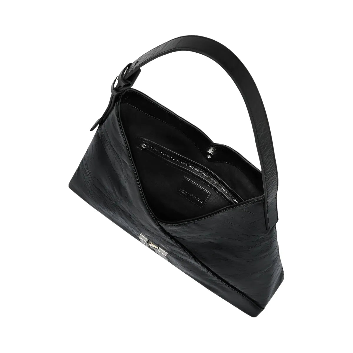 Karl Lagerfeld Geo High-Shine Tote Bag Black