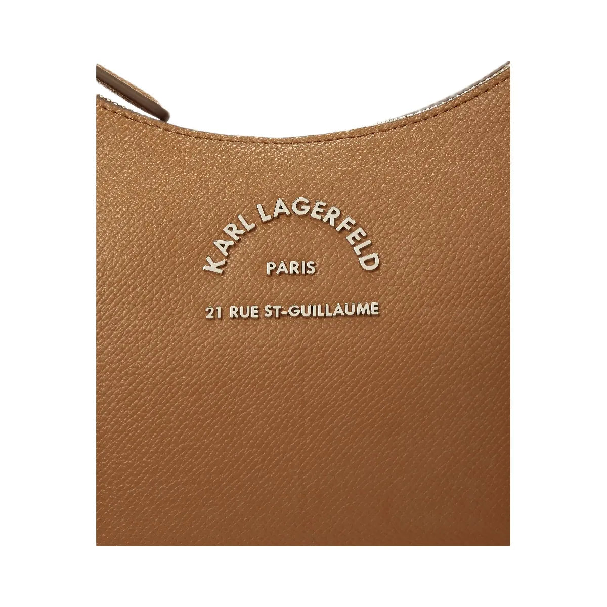 Karl Lagerfeld Rue St-Guillaume Metal Shoulder Bag Dark Tan