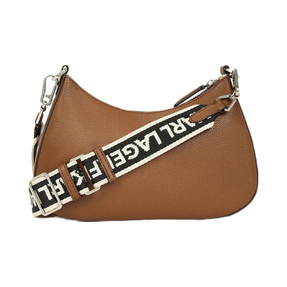 Karl Lagerfeld Rue St-Guillaume Metal Shoulder Bag Dark Tan