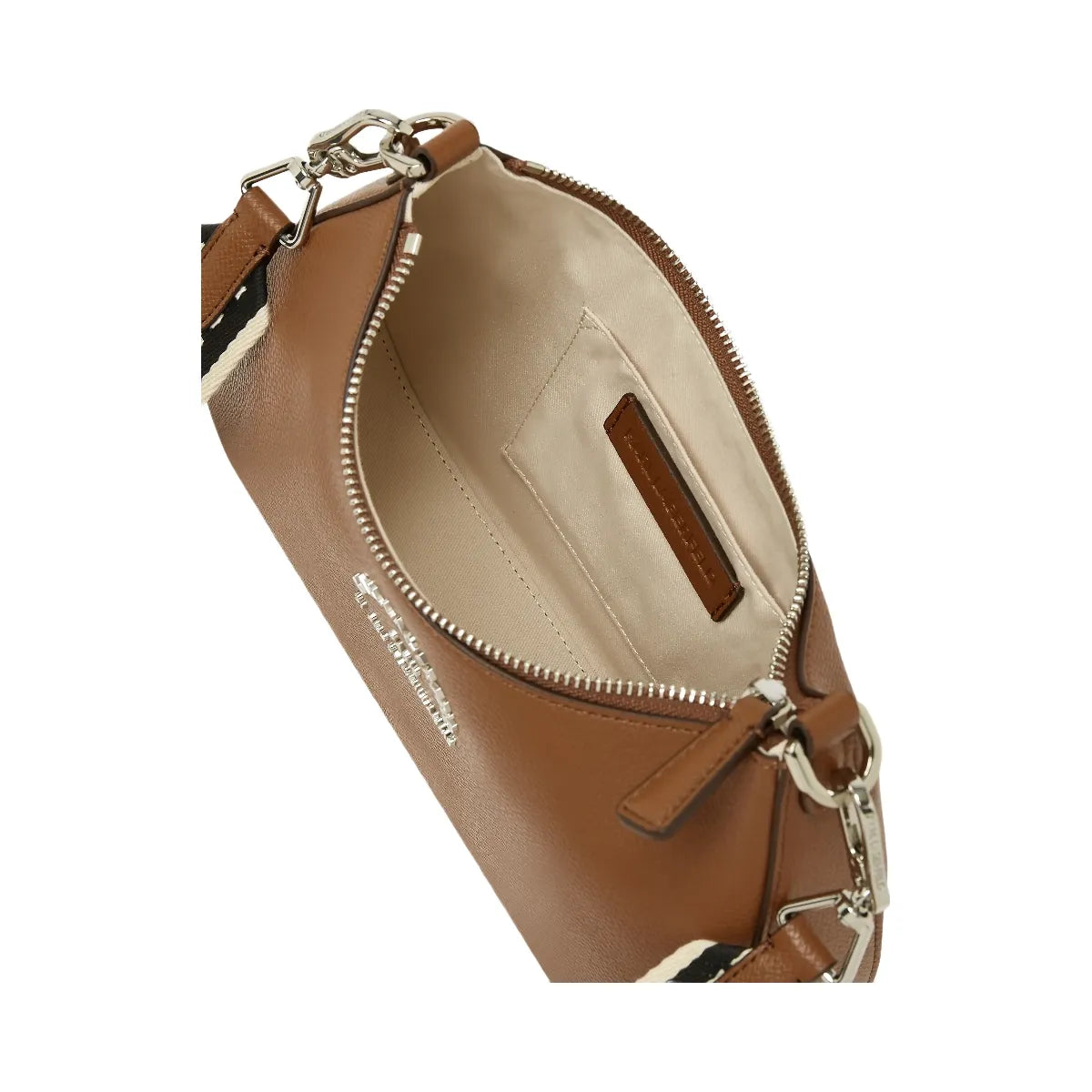 Karl Lagerfeld Rue St-Guillaume Metal Shoulder Bag Dark Tan