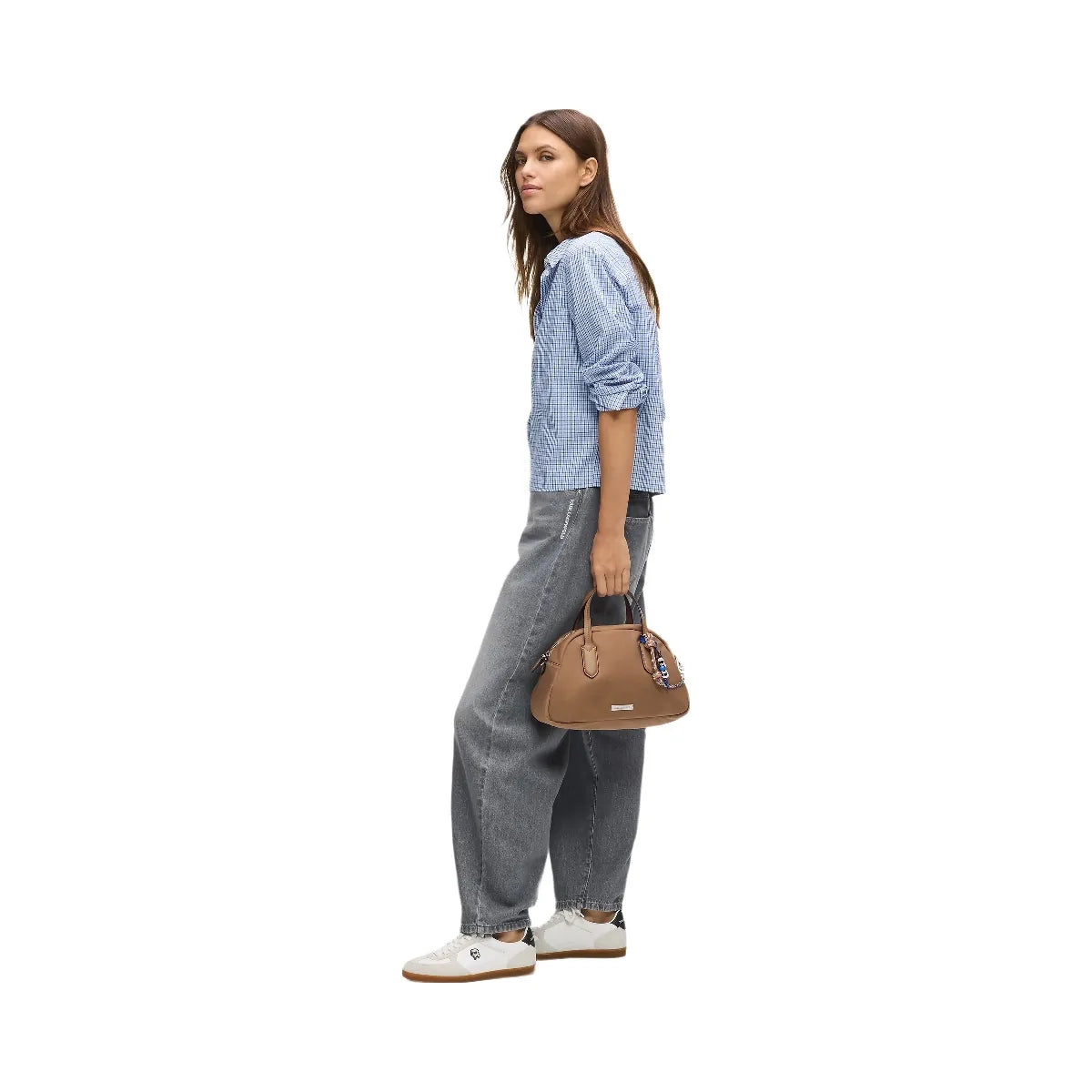 Karl Lagerfeld Ikon Nylon Bowling Bag Mushroom Brown