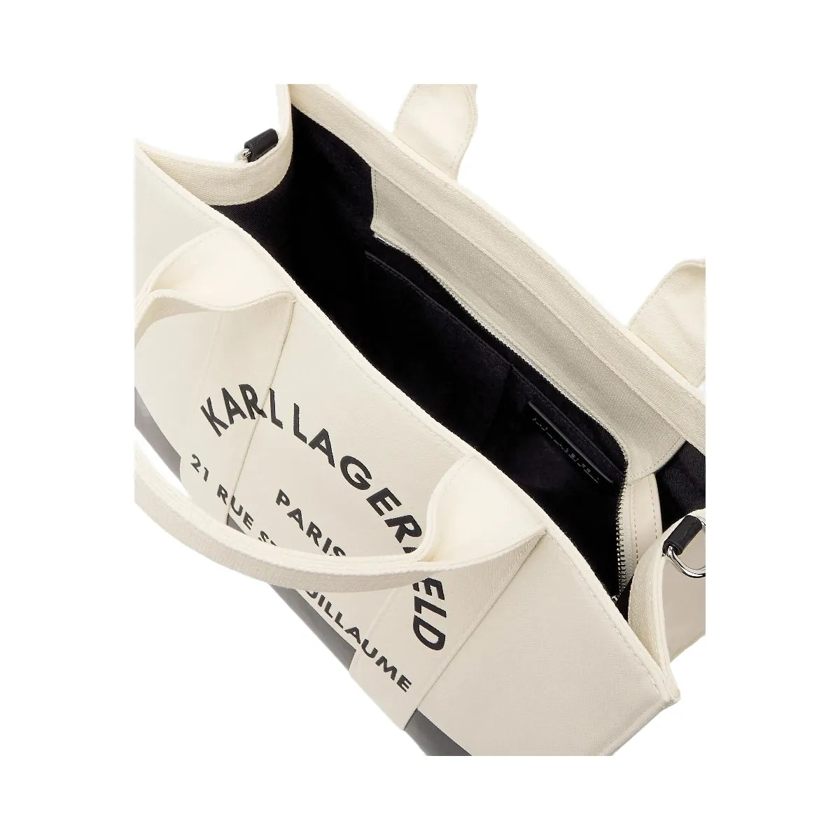 Karl Lagerfeld Rue St-Guillaume Medium Tote Bag White Black