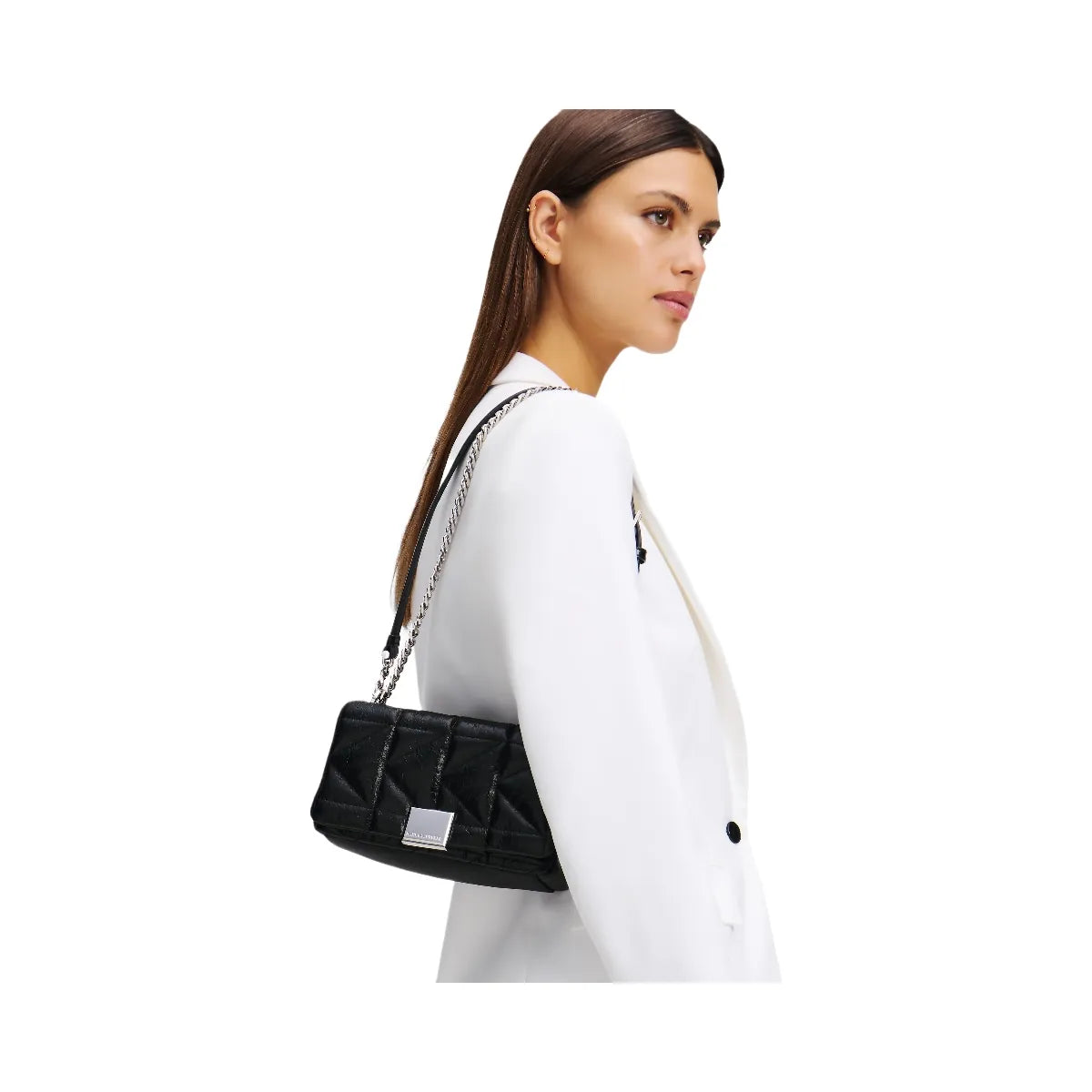Karl Lagerfeld Kuilt Small Crossbody Bag Black Nickel