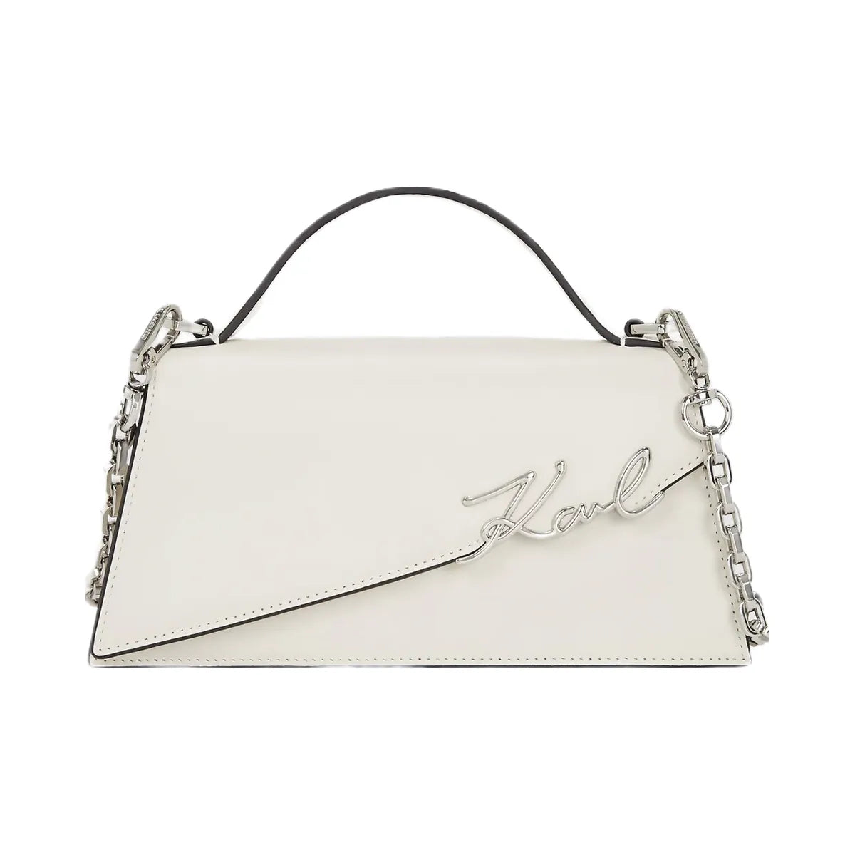 Karl Lagerfeld Signature Slim Crossbody Bag Off White