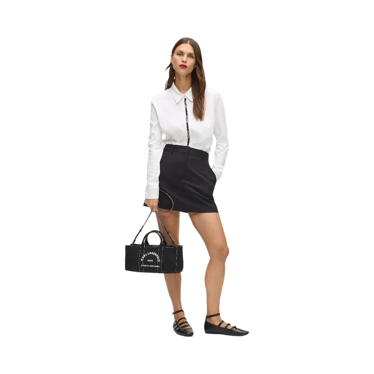 Karl Lagerfeld Rue St-Guillaume Elongated Tote Bag Black