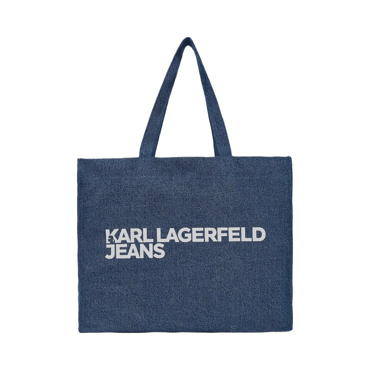 Karl Lagerfeld Logo Denim Shopper Washed Mid Blue