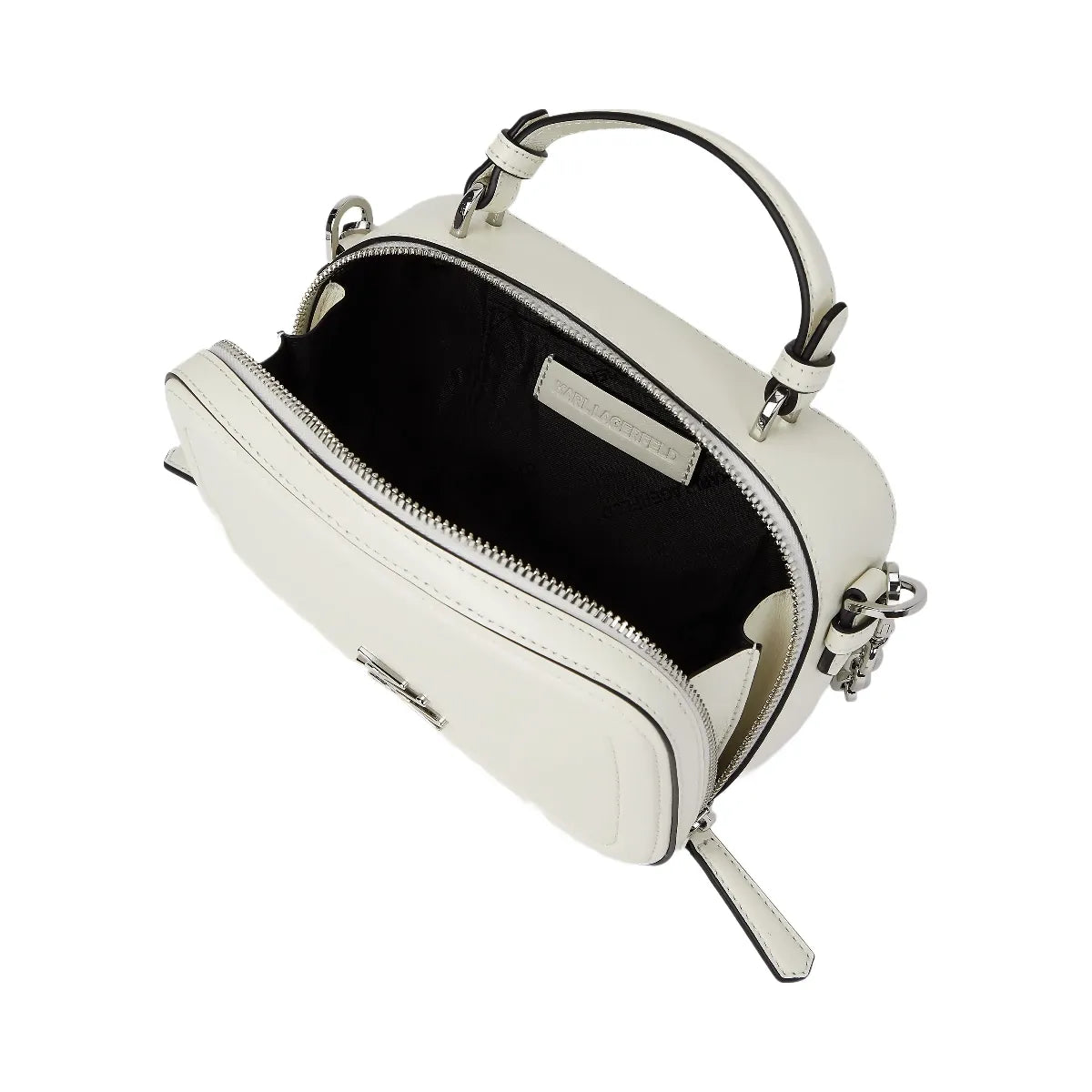 Karl Lagerfeld Autograph Chain Top Handle Bag Off White