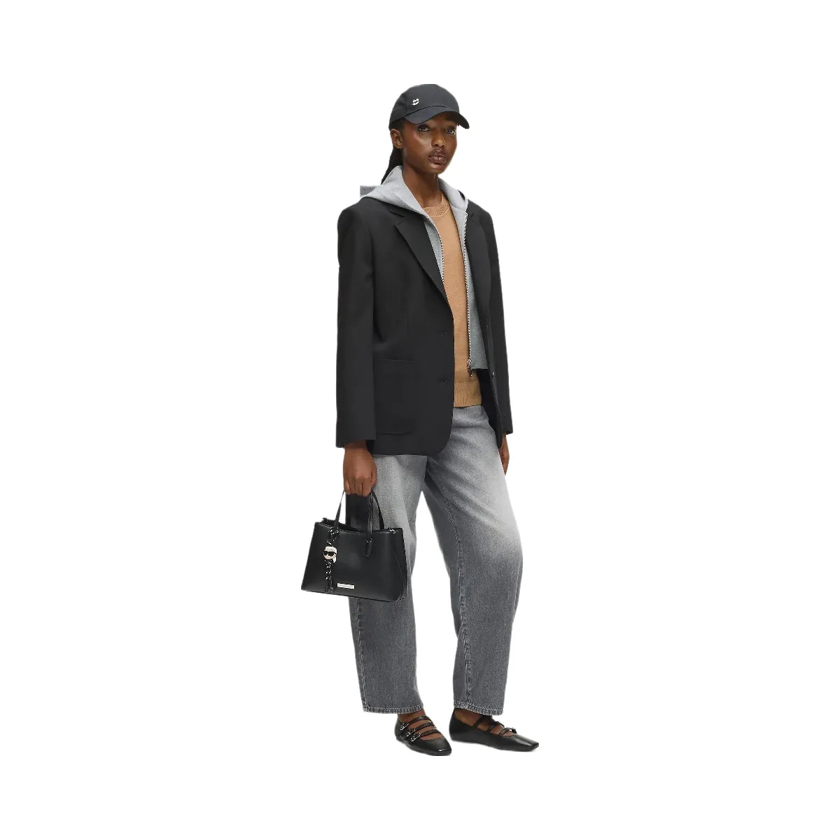 Karl Lagerfeld Ikon Smooth Small Tote Bag Black