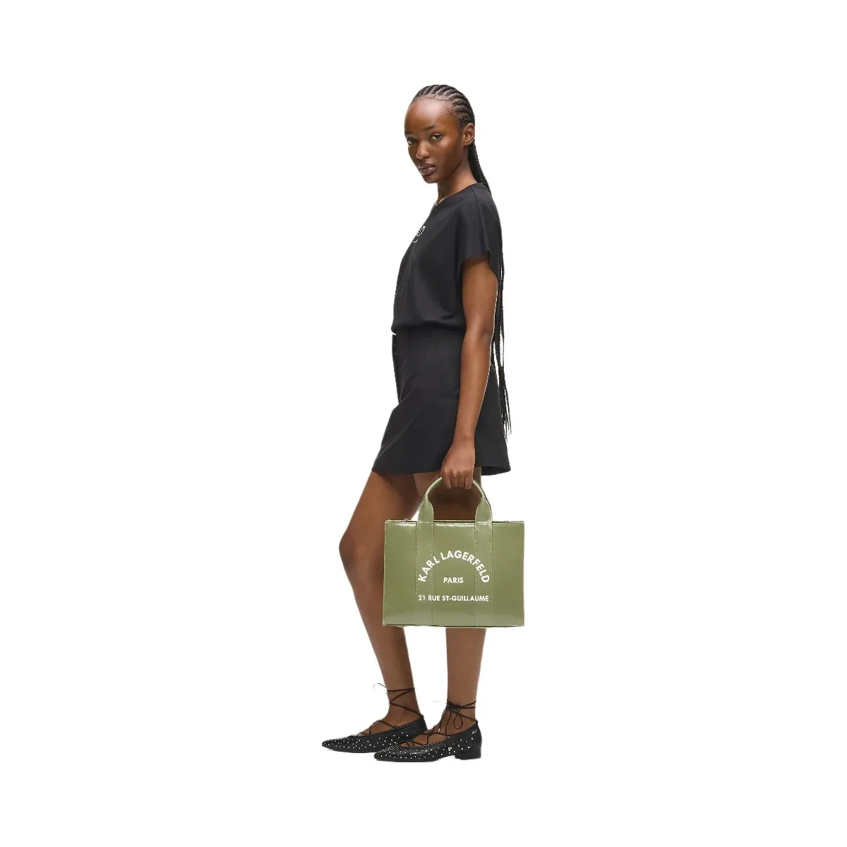 Karl Lagerfeld Rue St-Guillaume Coated Tote Bag Cedar