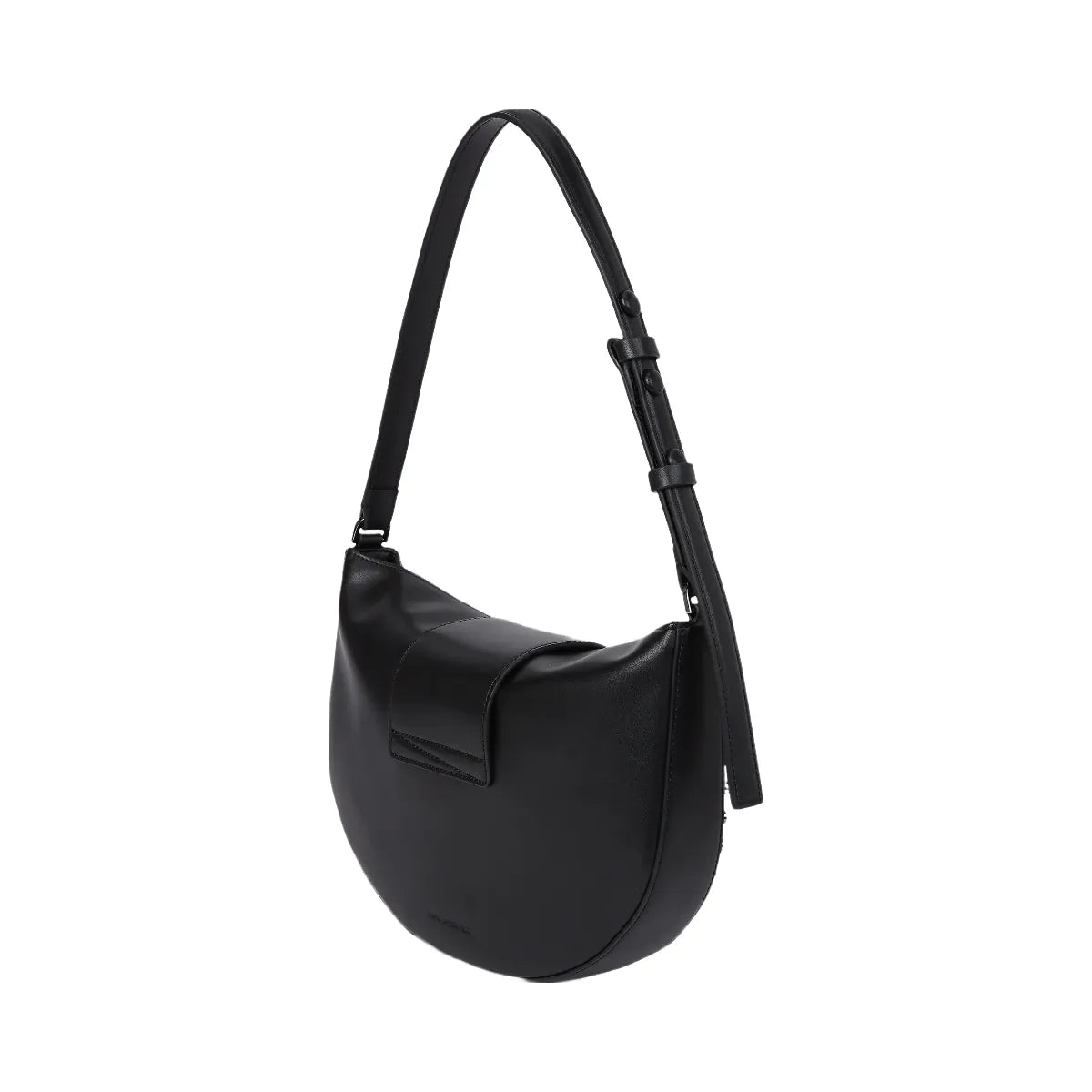 Karl Lagerfeld Signature Studded Moon Bag Black Embellishment