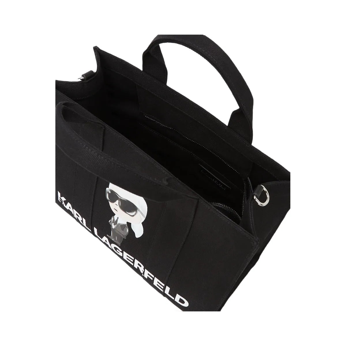 Karl Lagerfeld Ikon Aquarelle Canvas Tote Bag Black