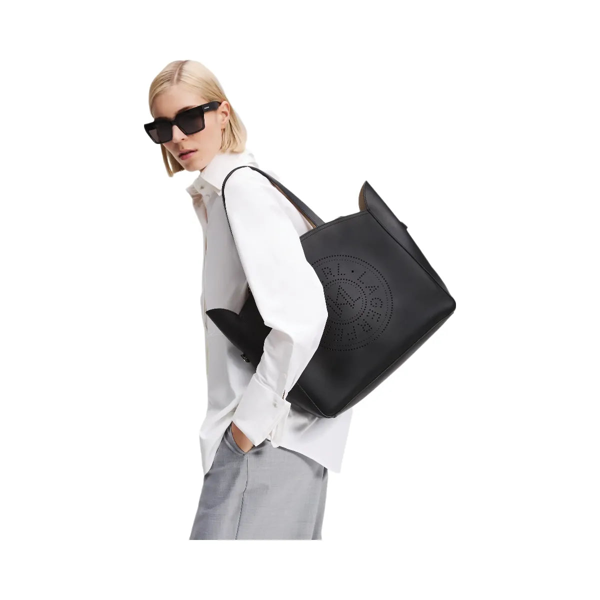Karl Lagerfeld Circle Medium Tote Bag Black
