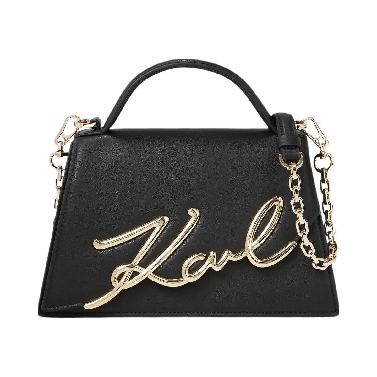Karl Lagerfeld Signature Medium Crossbody Bag Black Gold