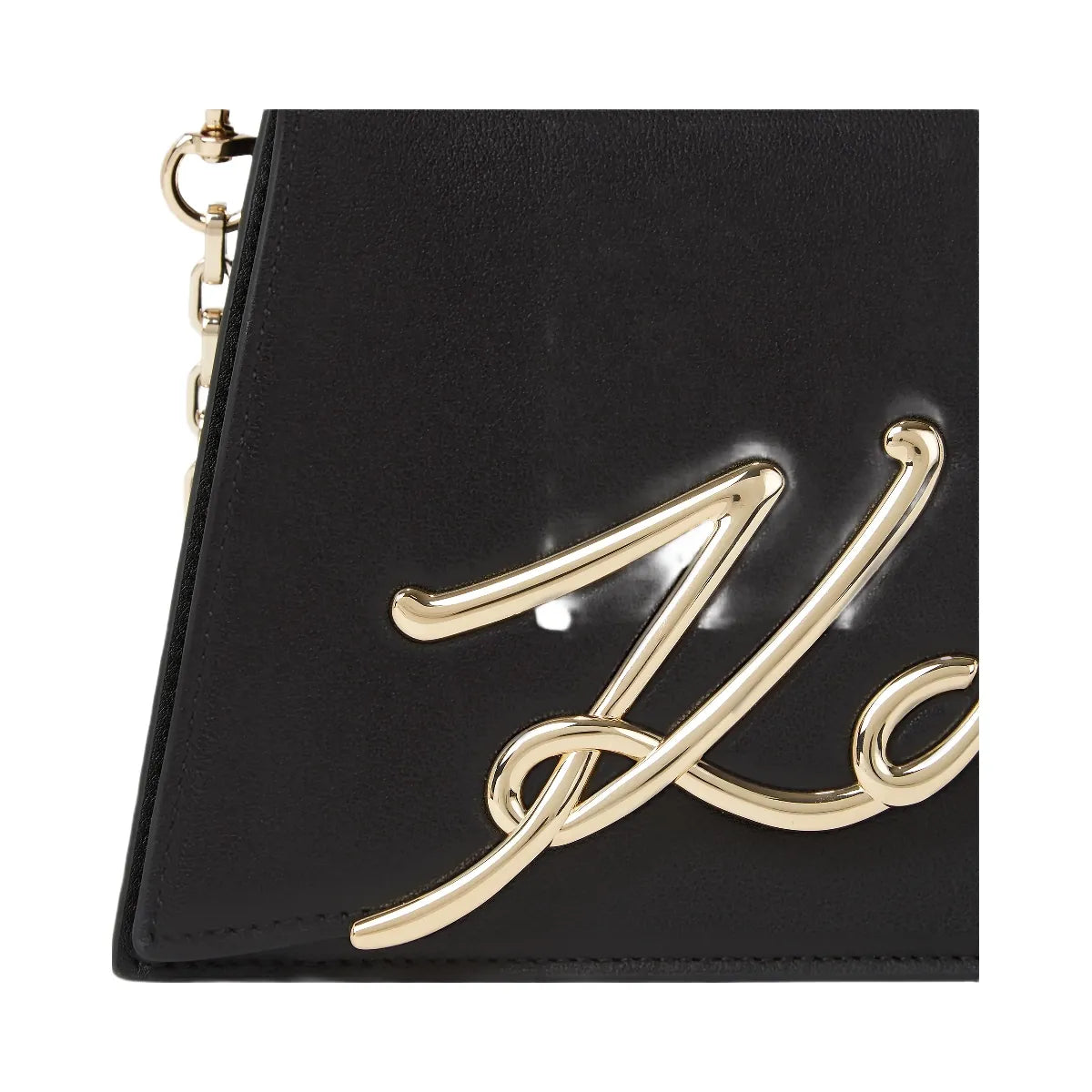 Karl Lagerfeld Signature Medium Crossbody Bag Black Gold