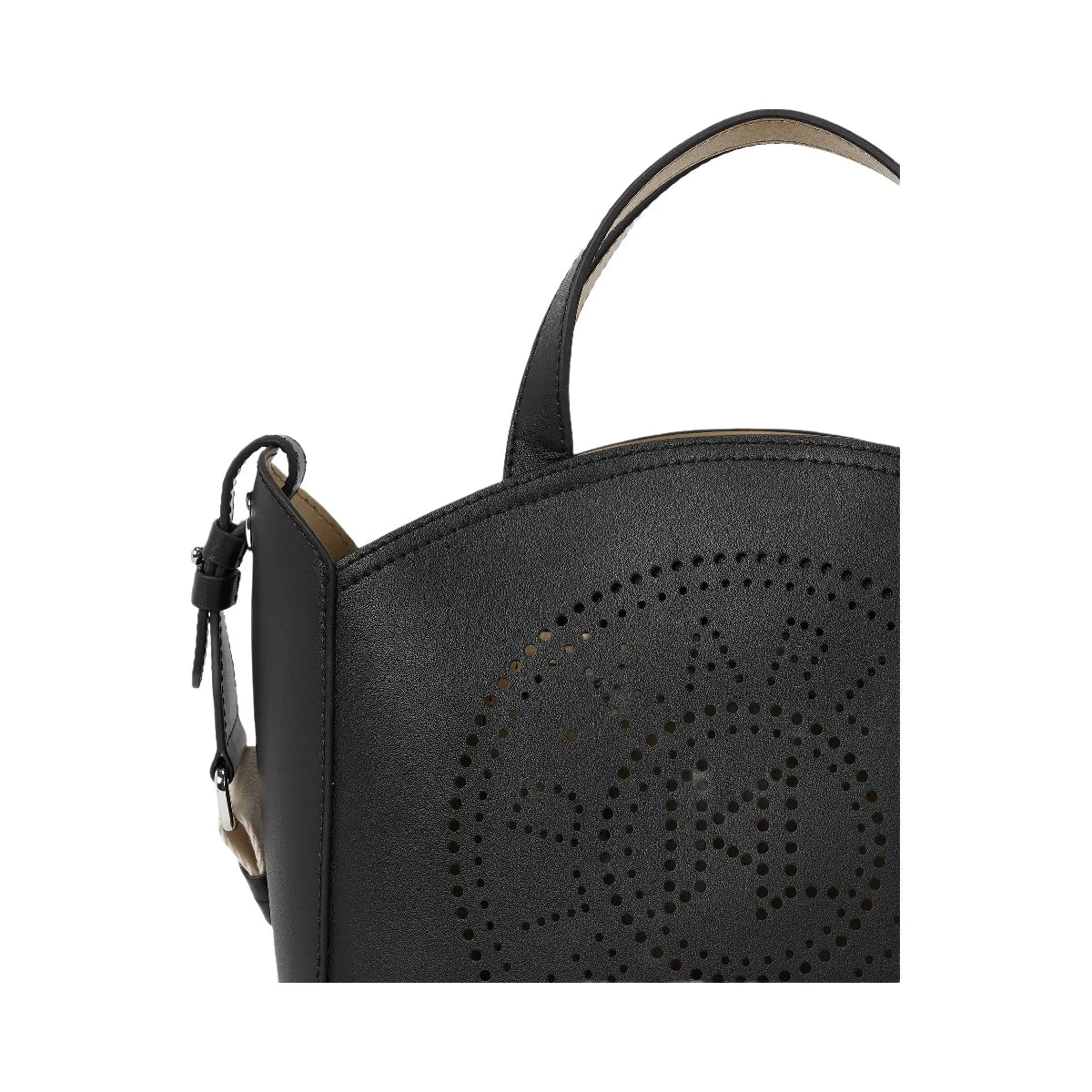 Karl Lagerfeld Circle Perforated Small Tote Bag Black