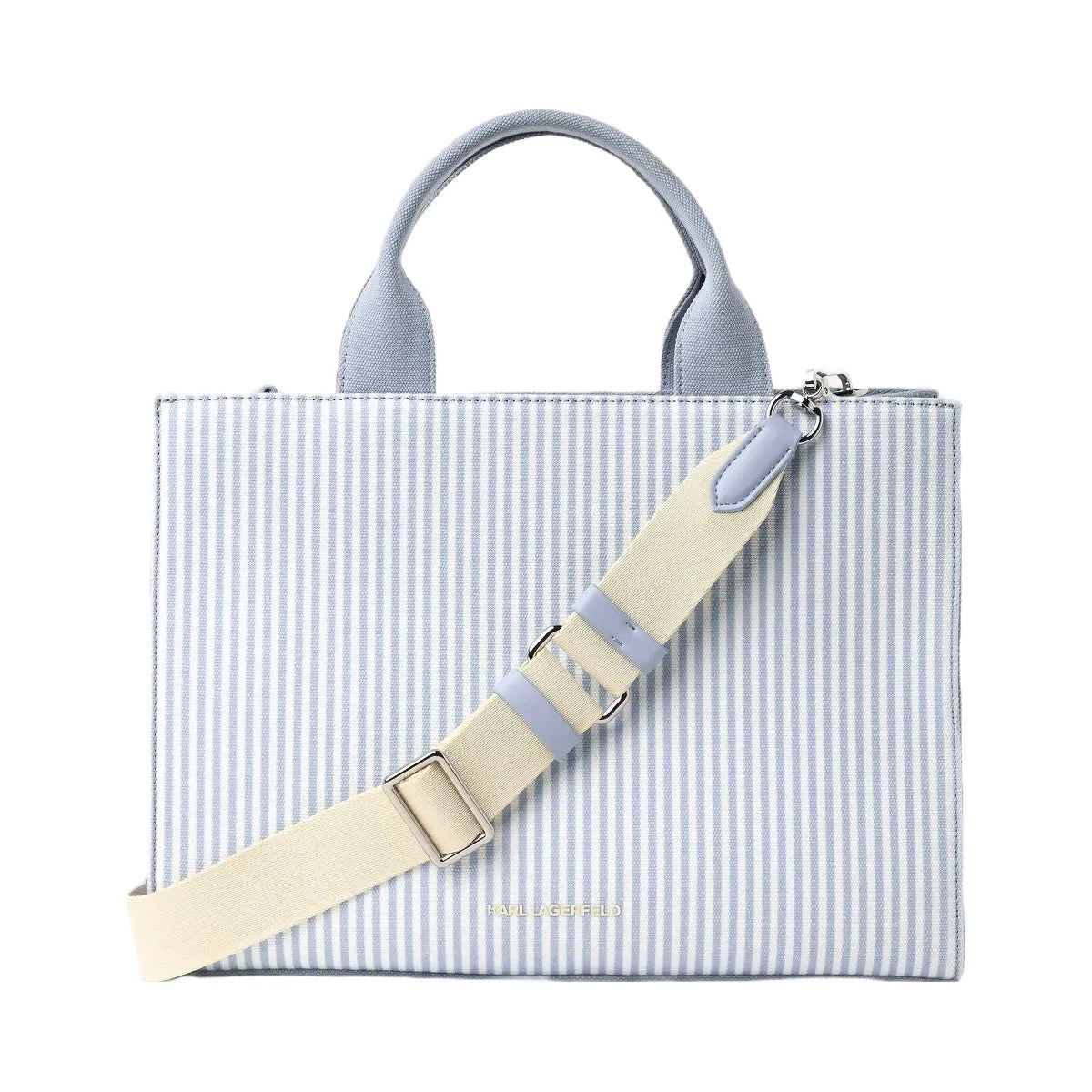 Karl Lagerfeld Ikon Choupette Striped Square Tote Bag Kentucky Blue Stripe