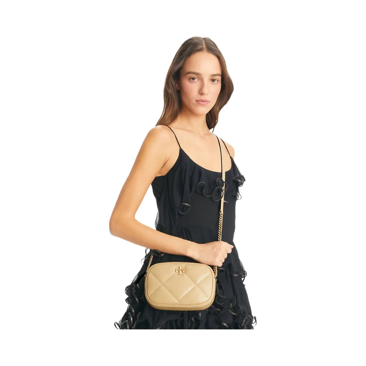Tory Burch Kira Diamond Quilt Camera Bag Vanilla Soft Serve