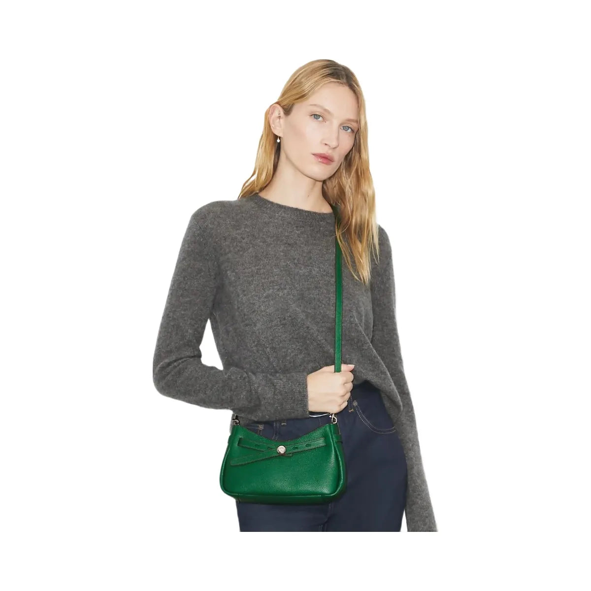 Tory Burch Romy Zip Top Crossbody Dark Kale
